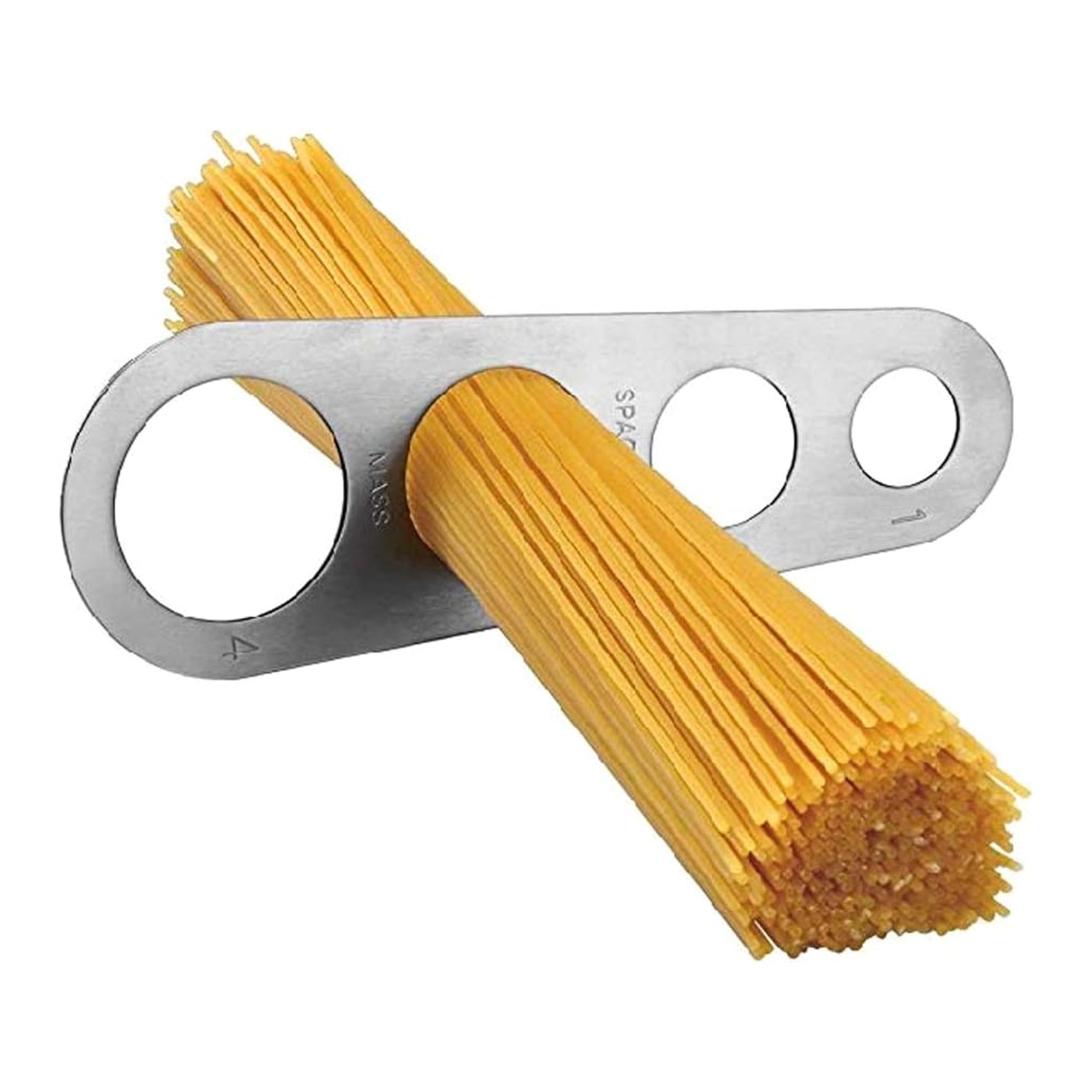2 in Acciaio Inox, per misurare la Pasta Lunga, utensile da Cucina, per Spaghetti, con di misurazione (Misura Fino a Una porzione per Quattro Adulti)