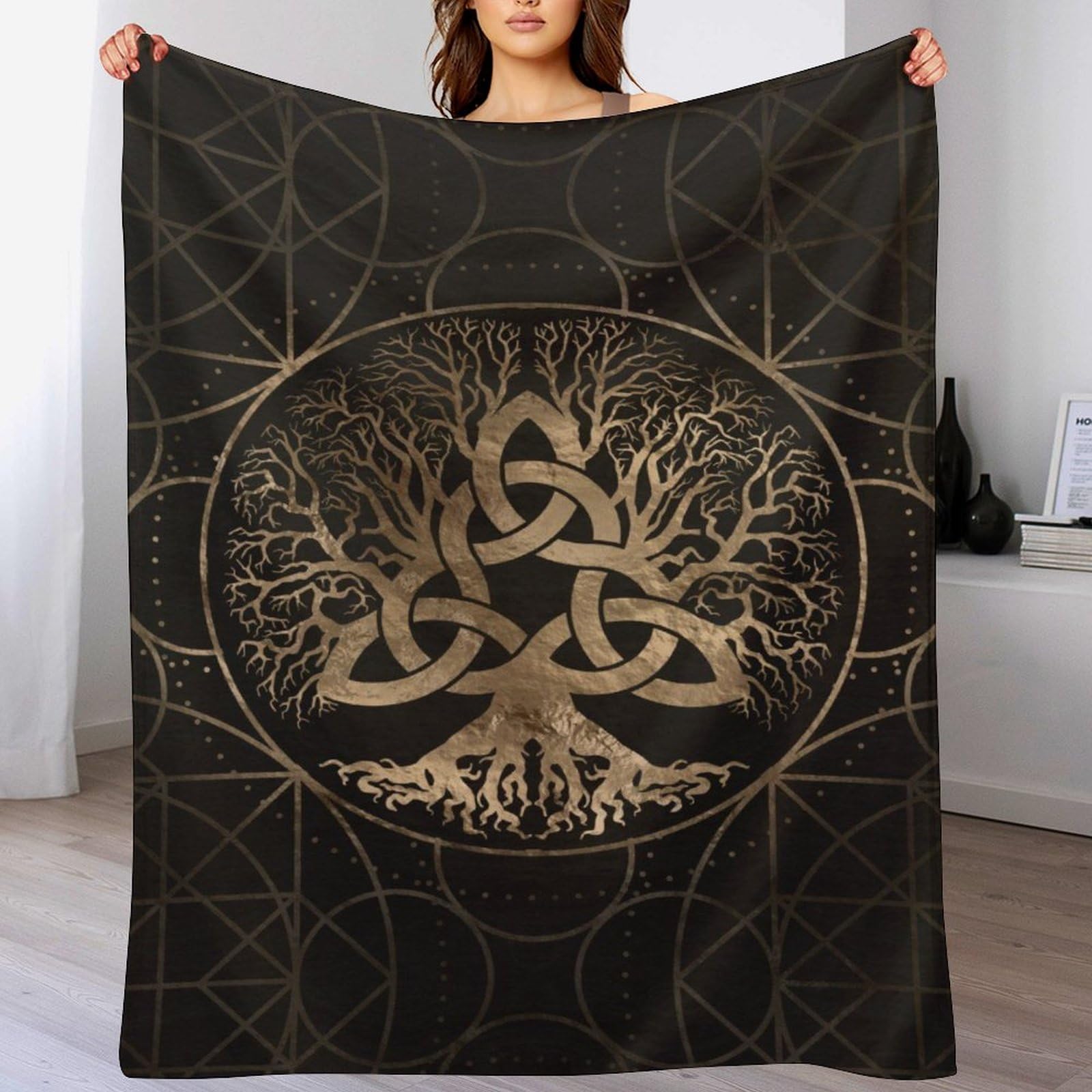Couverture lit en flanelle chaude et douce housse de canapé Viking