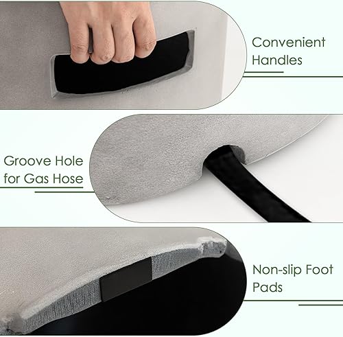 Miniatura 7 de Tangkula Patiojoy - Mesa de cubierta de tanque de propano para exteriores, mesa de mimbre para fogatas de gas, caja de almacenamiento de tanque de