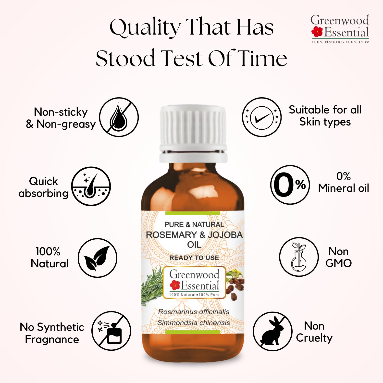 Greenwood Essential Rosemary and Jojoba Oil, Liquid Gold for Hair and Scalp- Pure and Natural 50ml (1.69oz) - Image 2