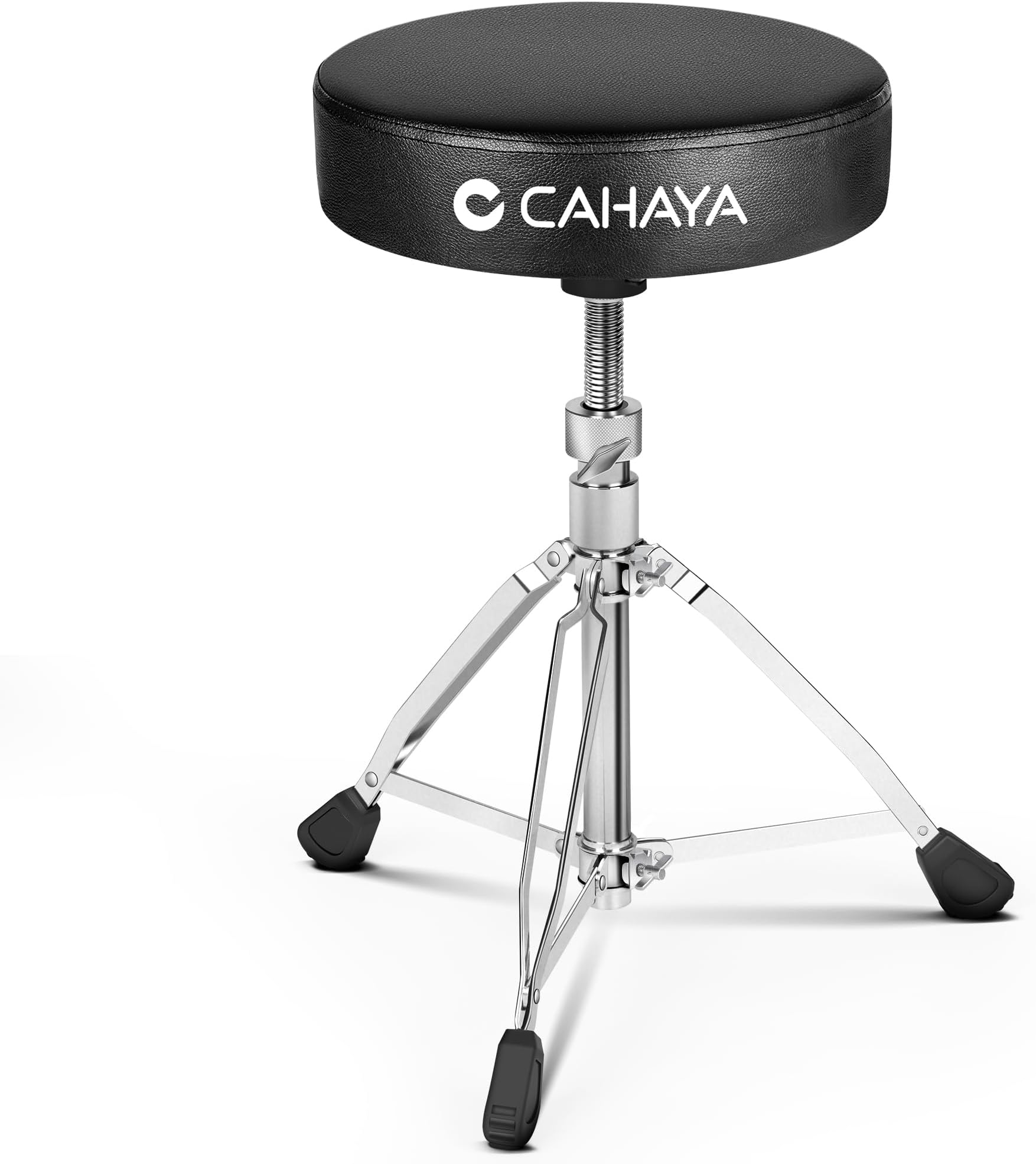 CAHAYA Adjustable Drum Stool Throne - Black Guitar Stool with Rotating Lifting and High Weight Capacity