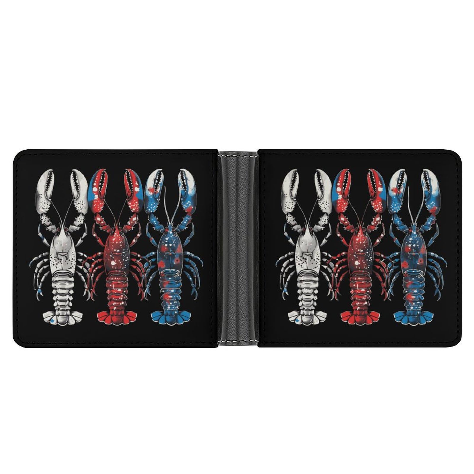 Lobster Crayfish Funny Men's Slim Bifold Wallet with Multiple Card Slots Front Pocket Purse