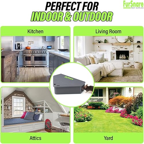 Miniatura 6 de Estación de cebo para ratones para exteriores e interiores con llaves, trampas para ratones para matar en interiores en casa, caja de cebo para