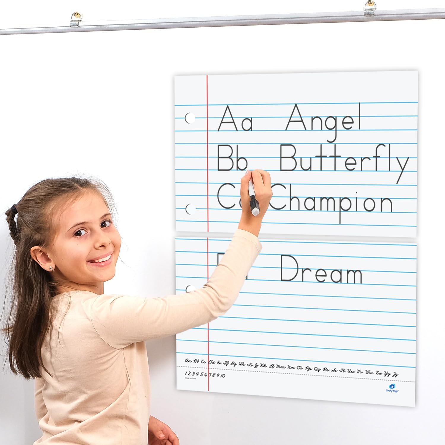 Simply magic Giant Magnetic Notebook Paper for Classroom – 23x18, Jumbo Magnetic Lined Paper for Whiteboard, Dry Erase Notebook Paper Poster, Erasable Handwriting Paper, Writing Classroom Must Have