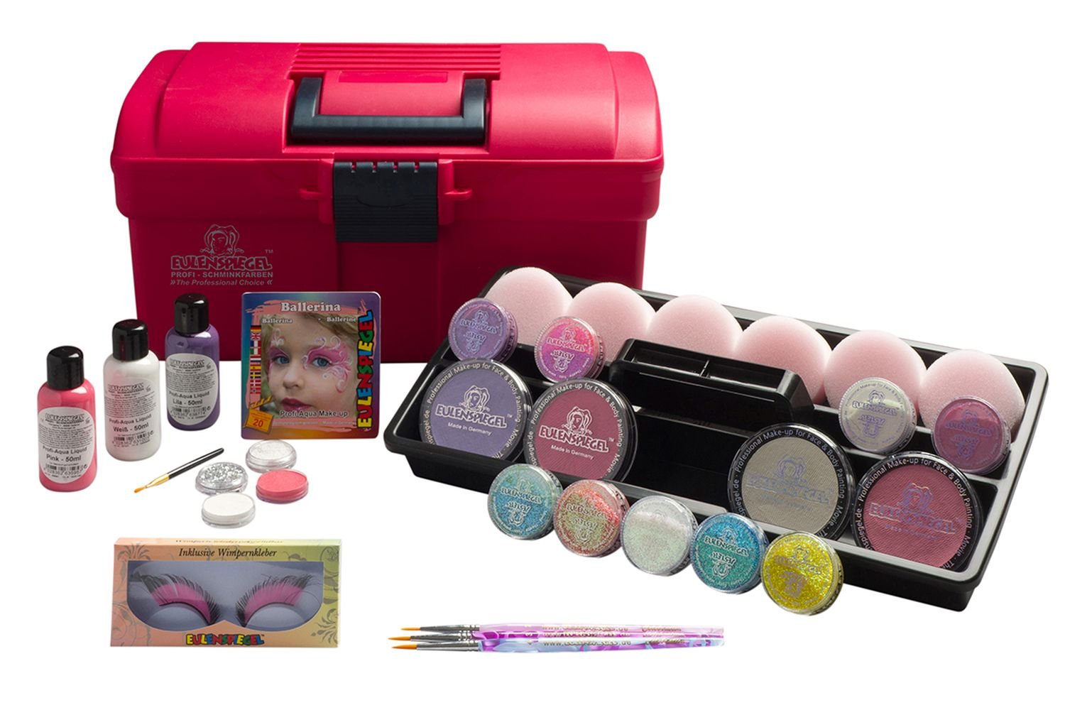 Eulenspiegel 299562 - Schminkkoffer Just Pink, Schminkset, Karneval, Kinderschminken, Mottoparty, Halloween