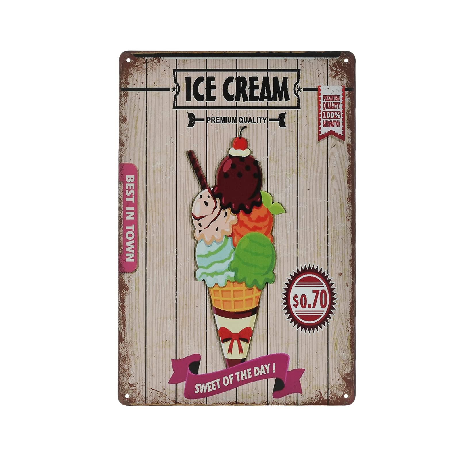 SMAZDFXX Vintage Metal Sign - Ice Cream Bakery Dessert Shop Tin Sign Decorative Wall Decor 12"x16"