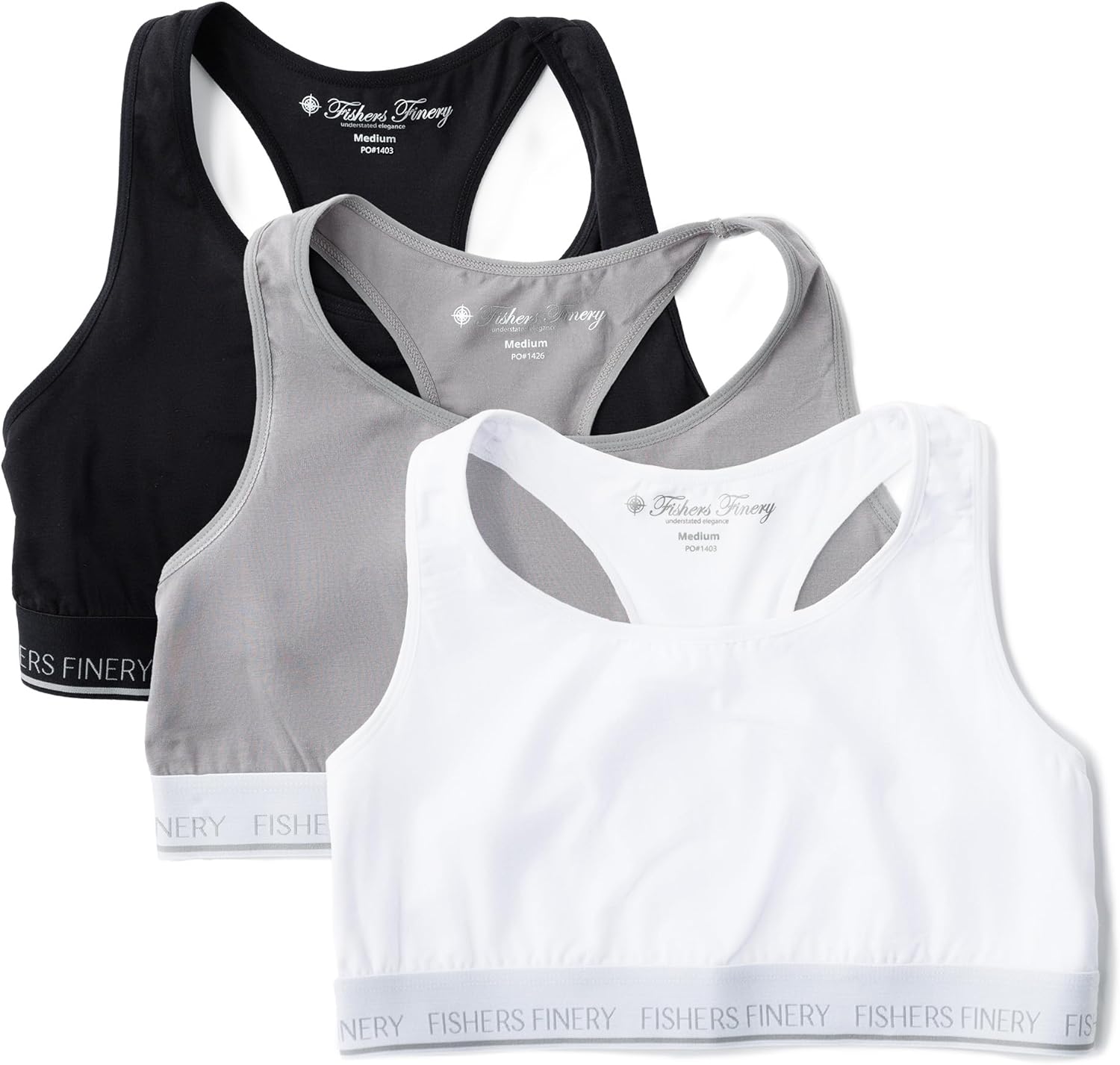 Fishers Finery Racerback Bralette - Everyday Comfort Wireless and Seamless Ultra Soft