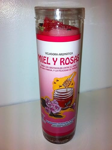 Honey and Roses (Miel Y Rosas) Vela perfumada preparada 7 días en vidrio