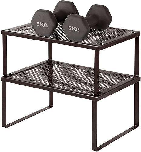 Miniatura 7 de SONGMICS Paquete de 4 estantes de especias de metal, juego de 2 estantes de especias de metal, juego de 2 organizadores de especias de bambú y