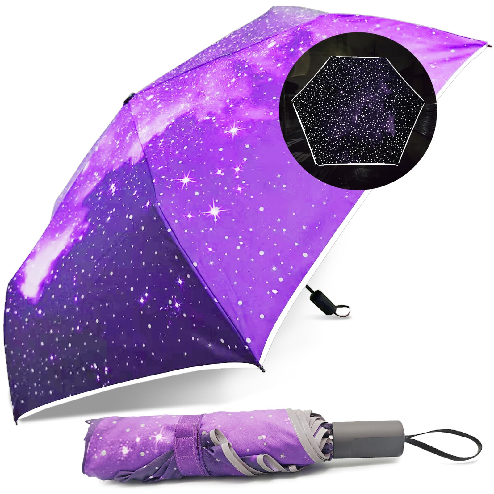 RoserRose Regenschirm Kinder Reflektierend, Wasserdichte Stock Regenschirme, Ultraleicht, Kinderschirm Mit Safety Reflektoren, BelüFtet Winddicht, Kinder Regenschirm
