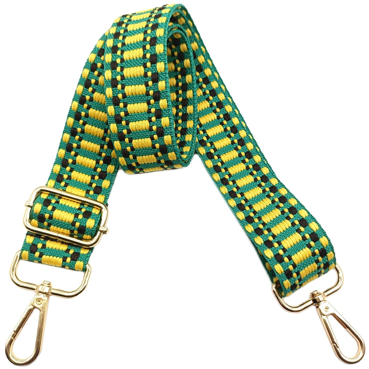 Sangle De Sac Réglable Vert Foncé - Bretelle De Remplacement Universelle Avec Boucle Dorée Pour Sac à Main Femme