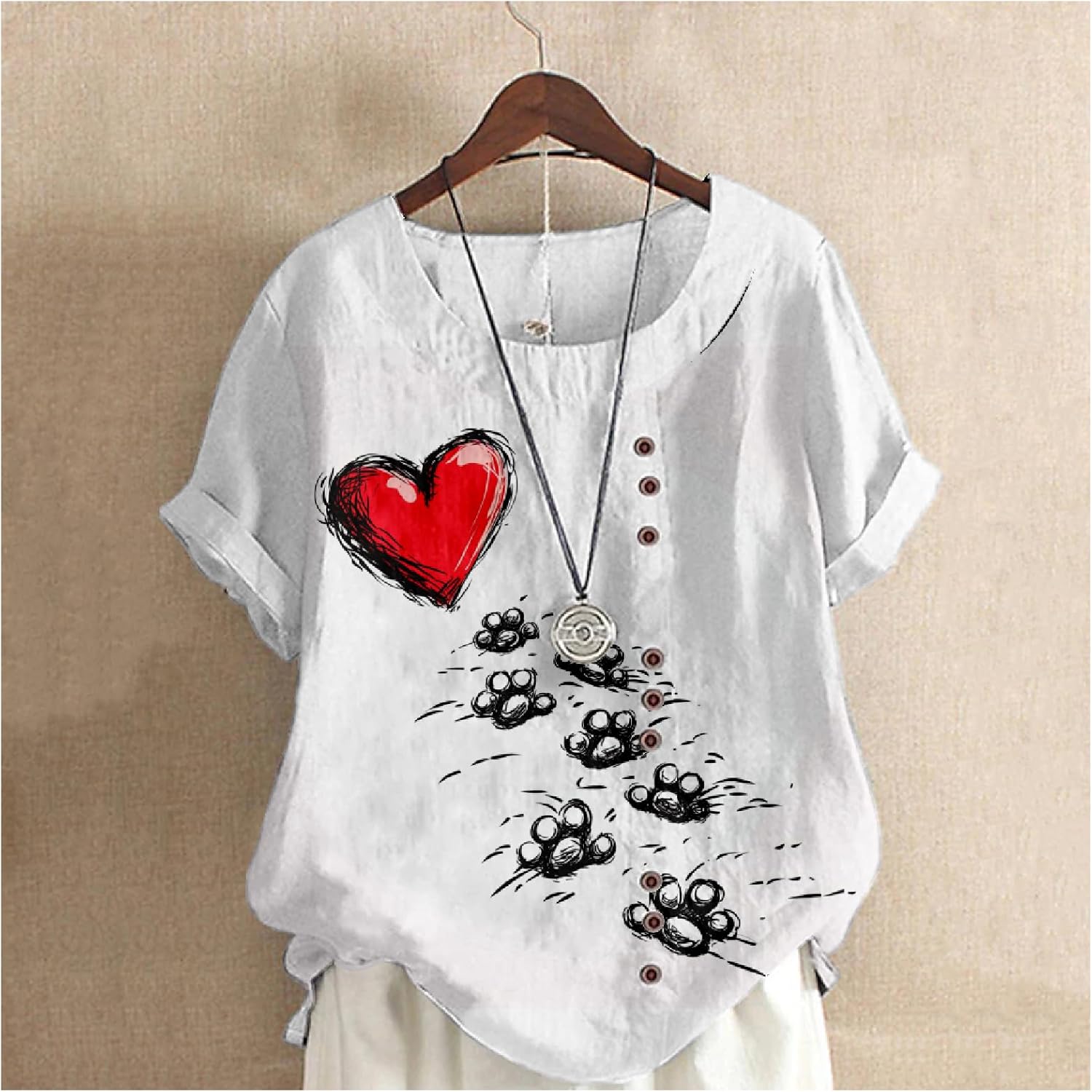Shirts for Women Cute Cat Print Summer Casual Vacation Plus Size Fashion Funny Graphic Vintage Lounge Tunic Top - Image 2