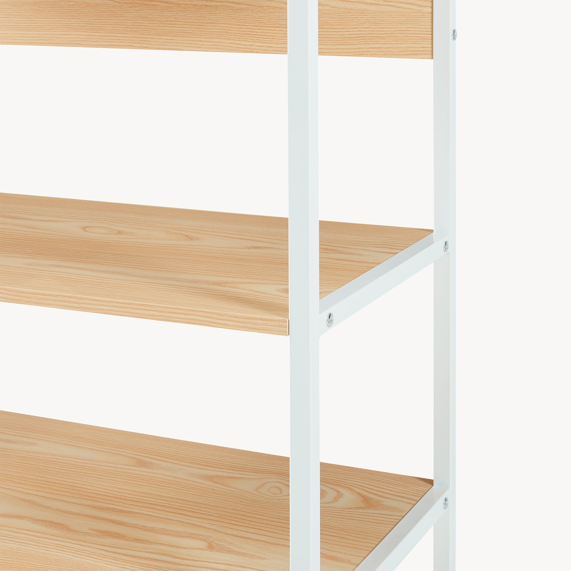 [en.casa] Organizzatore Guardaroba Stand Porta Abiti con Barra Appendiabiti e Ripiani Mobile Porta Vestiti per Cabina Armadio 180x80x40 cm Bianco/Effetto Rovere