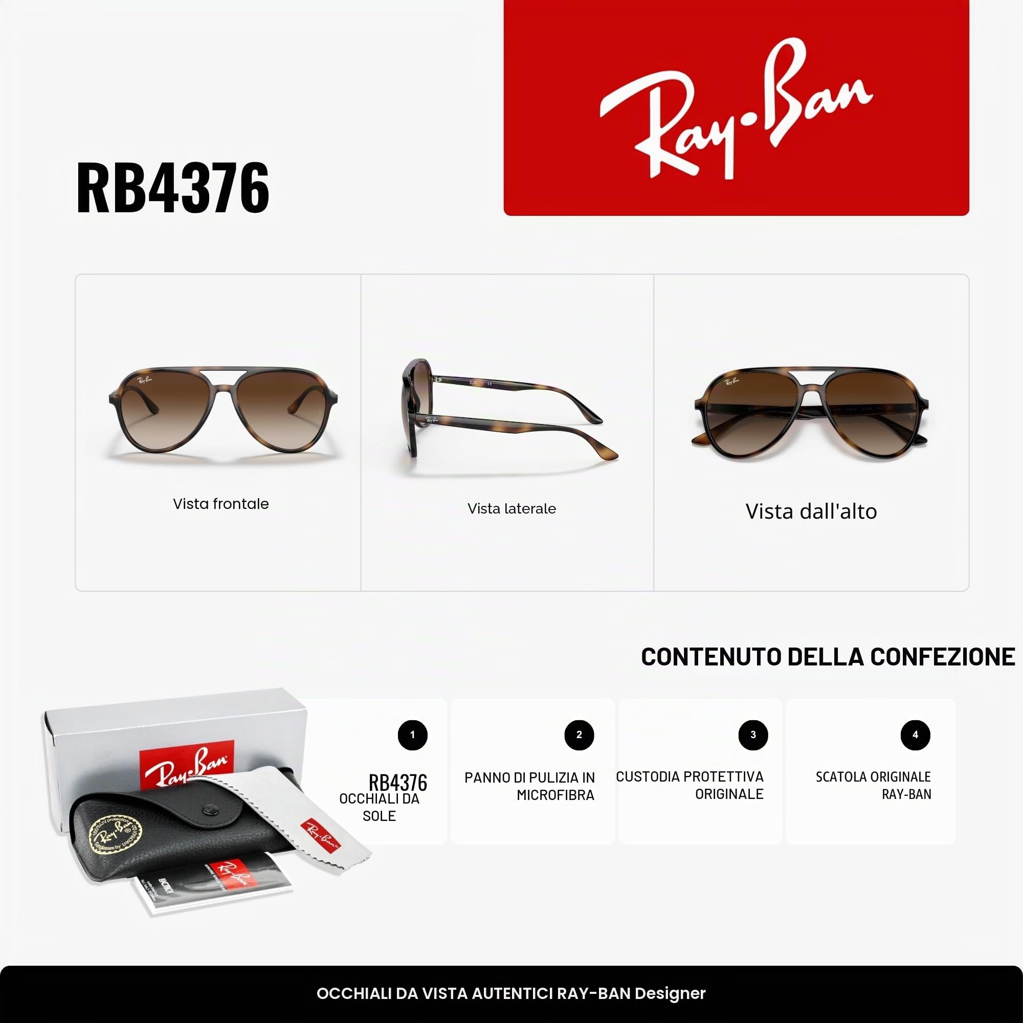 Ray-Ban 0rb4376 Occhiali Unisex - Adulto