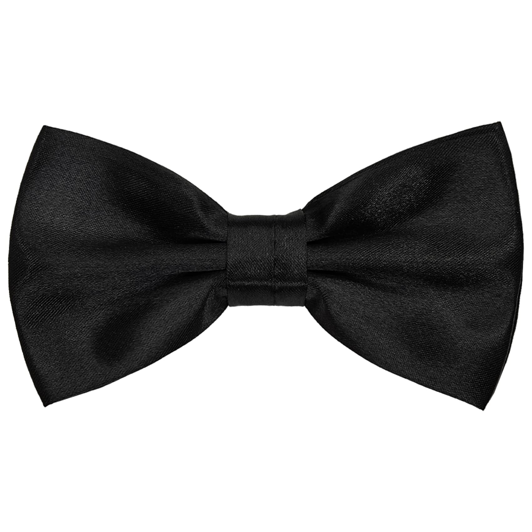 Ausuaya Men's Black Pre-Tied Silk Formal Tuxedo Bow Tie, Teen Boy Classic Tux Bowtie For Wedding Valentine Party Large Necktie Gbmbt3 (Black)