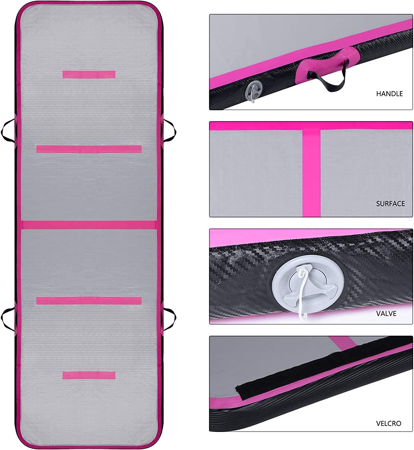 EVOLAND Tappetino Ginnastica 3 m, Tumbling Mat Spessore 10 cm, con Pompa Elettrica, Tappeto Ginnastica Artistica da Casa, Materassino Gonfiabile per Ginnastica, Yoga, Taekwondo Tumbling