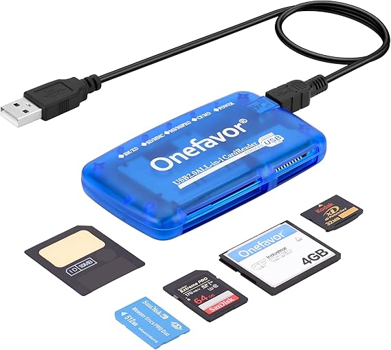 Onefavor SmartMedia Cards Reader Writer, Allin1 USB Universal Multi