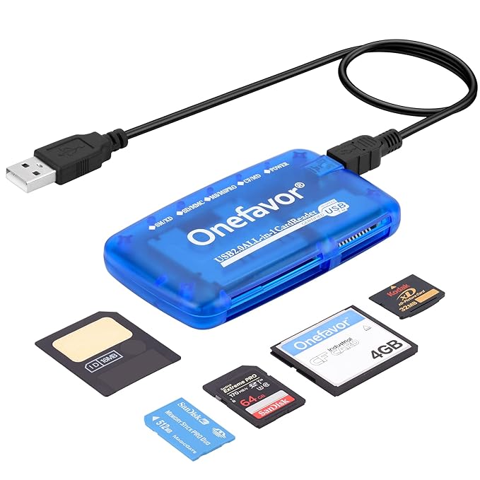 Onefavor SmartMedia Cards Reader Writer, Allin1 USB Universal Multi