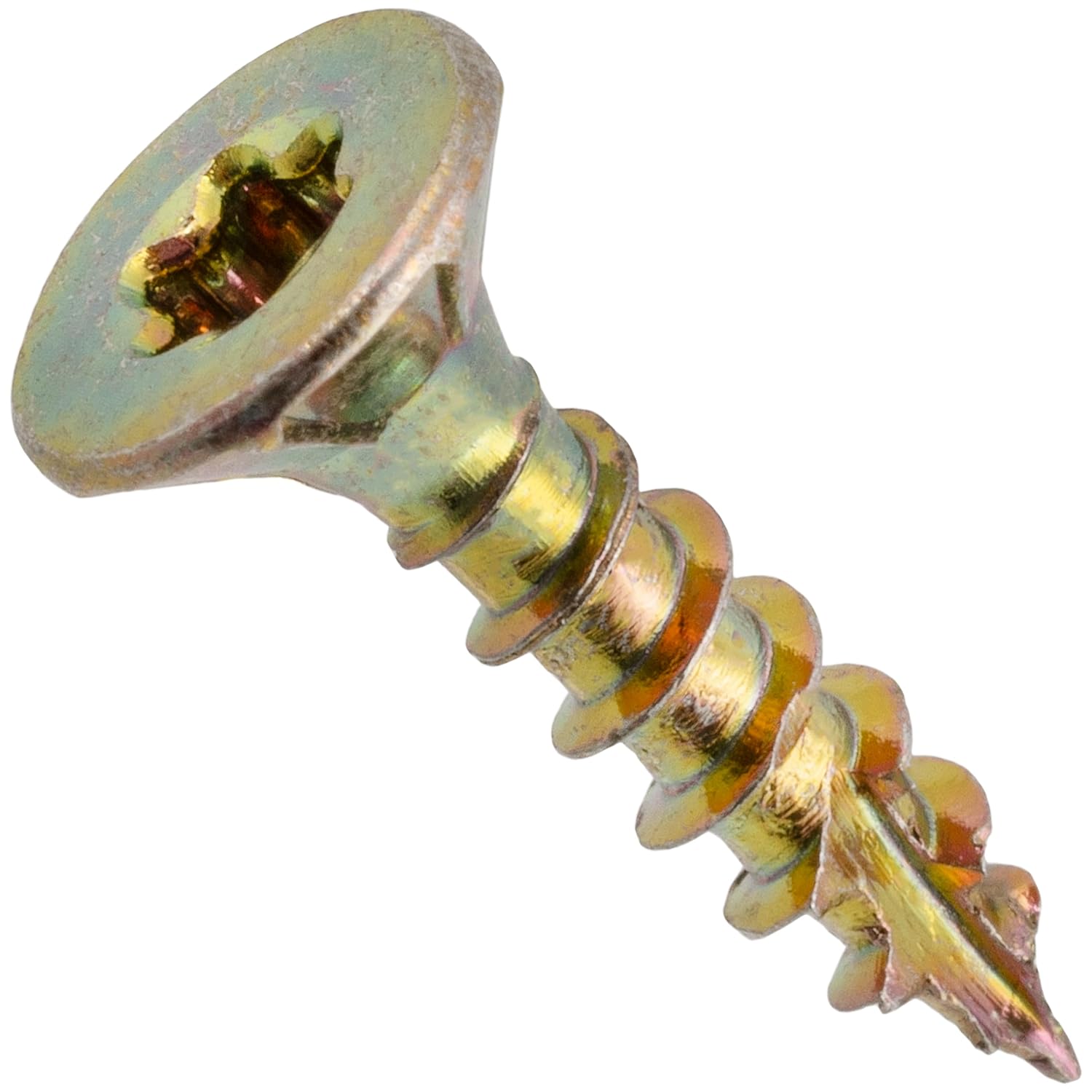 AERZETIX - C69079 - Set of 100 wood screws Ø3.5x16 mm with milled head - with star tread Т15 - galvanized steel - woodworking plywood chipboard melamine terrace board beam