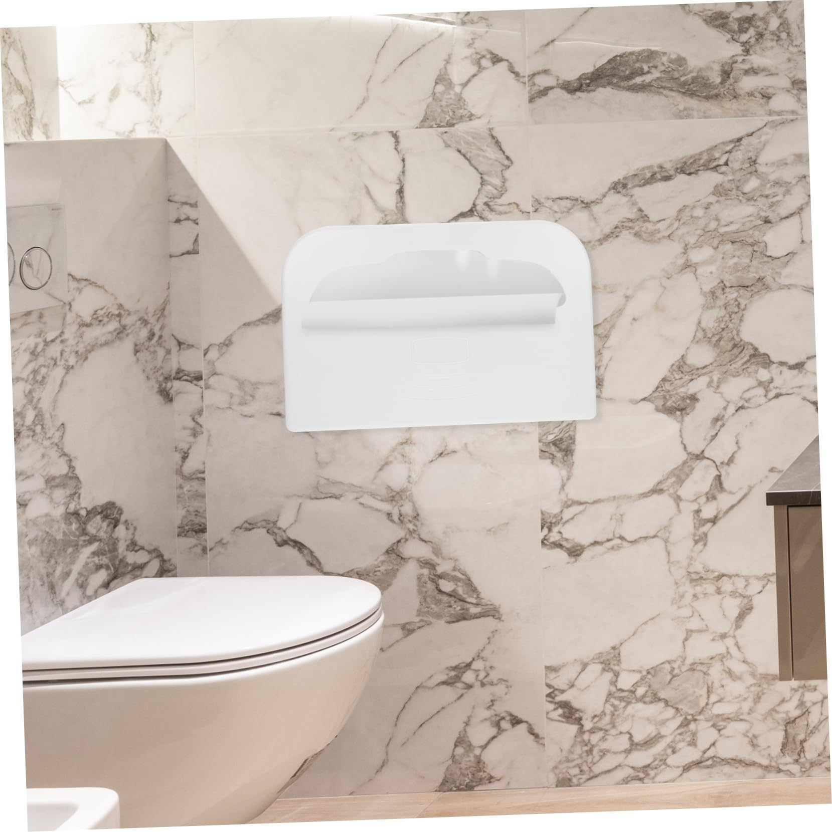 HOMSFOU Dispenser Da Muro Per Copriwater Supporto Igienico Anti-fall Per Bagno Accessorio Pratico e Salvaspazio Per Copriwater Ricaricabile e Facile Da Installare
