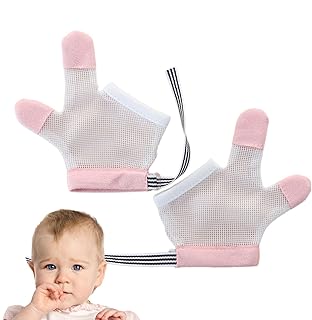 子供のための指しゃぶりをやめる - 2個指しゃぶり防止 矯正器 手袋 噛みつき防止親指しゃぶりガード 赤ちゃん 指しゃぶり防止 指しゃぶり矯正 ベビ 子供のための指しゃぶりストップ,1 ペア調節可能なストップ親指しゃぶり - 親指と指しゃぶりを停止、赤ちゃんと子供のための調節可能な指しゃぶりストップ 指しゃぶり防止 指しゃぶり矯正(防止)器具手袋 ベビーミトン 新生児 サッキング ストップ