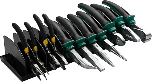 Miniatura 8 de Pack de 2 Organizadores de Alicates, Soporte de Alicates con Base de Goma Antideslizante y Divisores Ajustables, Organizador de Caja de Herramientas