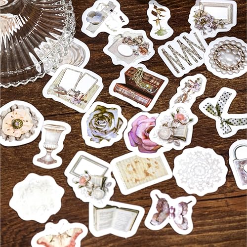 Miniatura 4 de MAFELOE Calcomanías para álbumes de recortes, 2 cajas92 unidades, calcomanías de sellado DIY Deco para álbum, botellas de agua, caja de regalo,