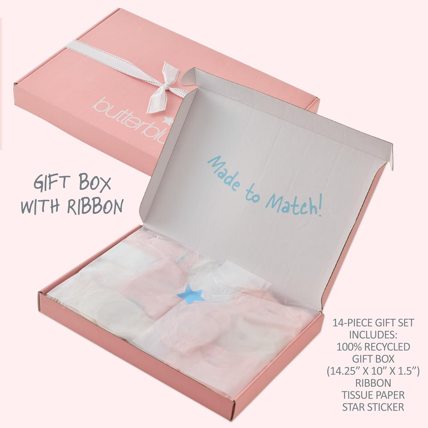 Welcome Home 14-Piece Baby Gift Set Organic Cotton Layette Clothing in Box for Boys & Girls - Image 4