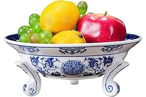 Blue and White Porcelain Decorative Fruit Bowl