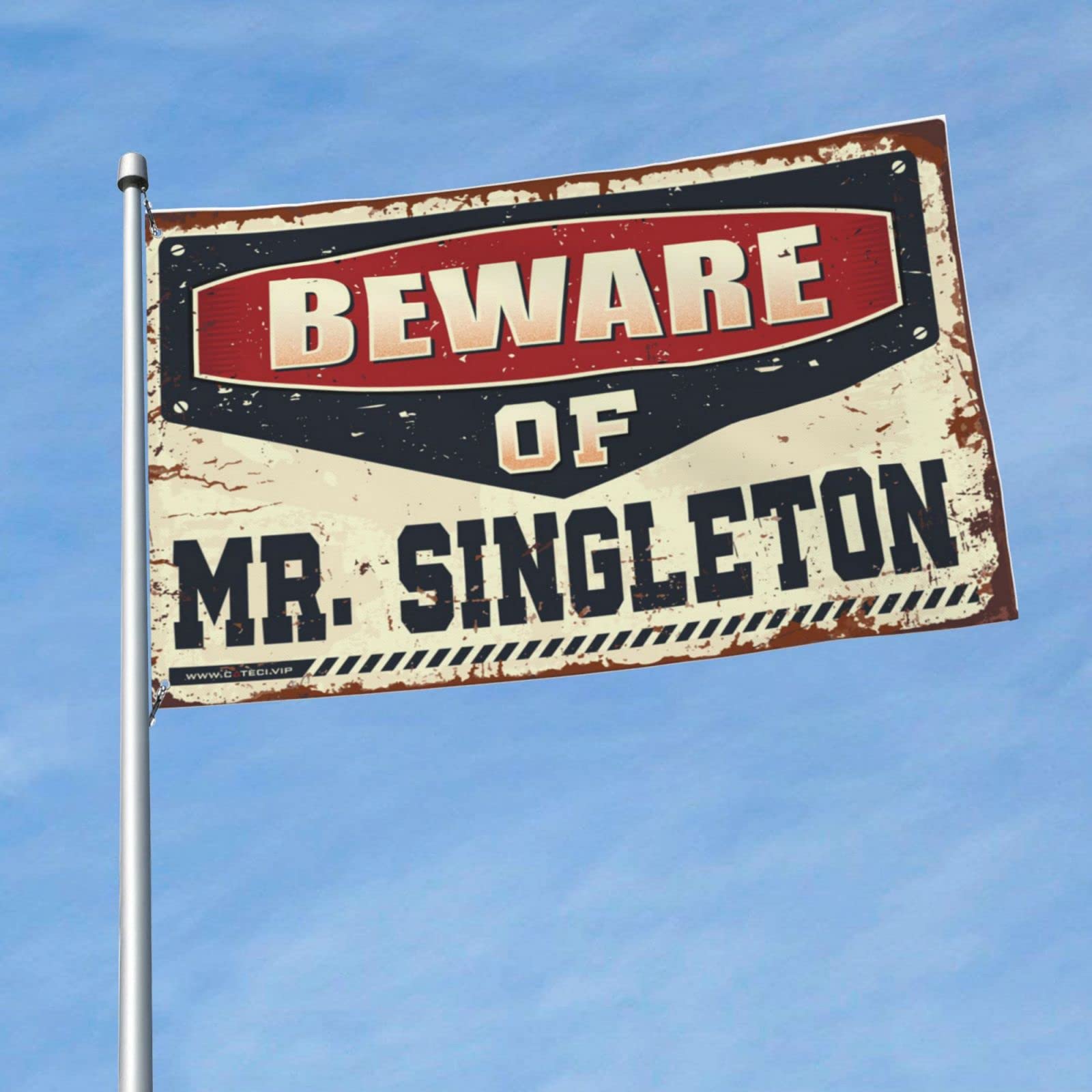 Drapeau Méfiez-vous de Mr. Singleton 152 x 244 cm pour intérieur - 6