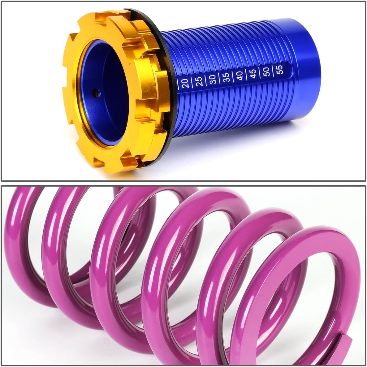 DNA MOTORING 4PCS Suspension Coilover Sleeves Spring Kit Compatible with 88-00 Civic / 93-97 Civic Del Sol / 88-91 CRX / 90-01 Integra, Purple, COIL-HC88-T22-PP