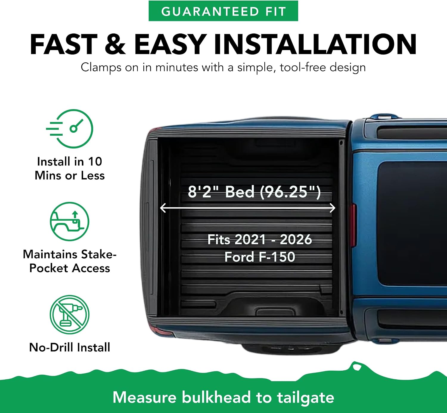 Gator Soft Roll-Up Truck Bed Tonneau Cover w/ Gear Straps | 139883 | Fits 2021 - 2026 Ford F-150 8' 2" Bed (96.25")