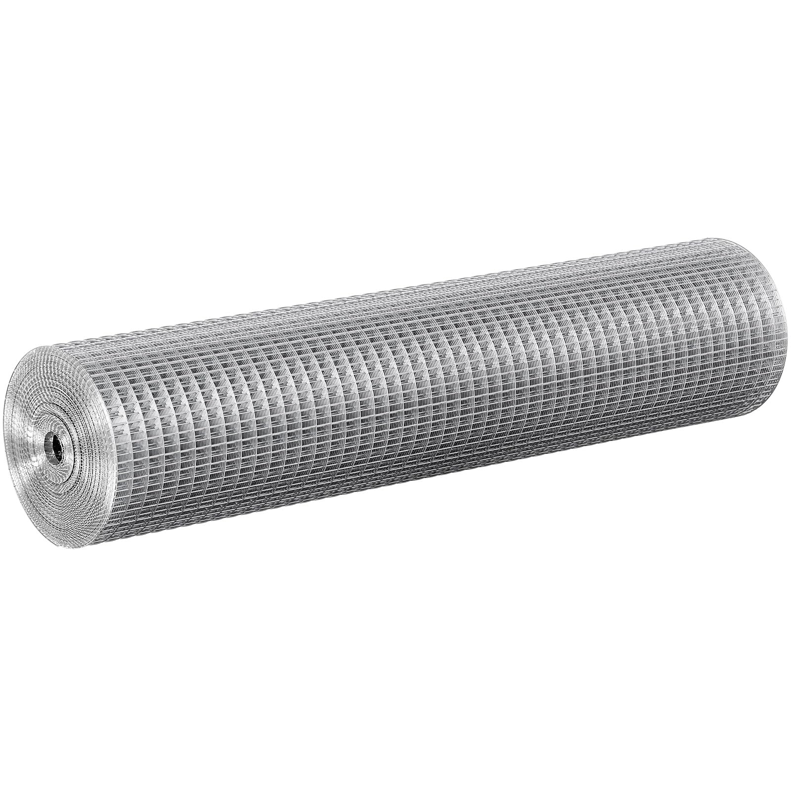 VEVOR Malla de Alambre Soldada 610 mm x 7,62 m Rollo de Malla de Alambre Galvanizado en Caliente 12,7x12,7 mm Valla de Alambre de Gallinero Calibre 19 para Jaulas de Conejos, Jardín, Roedores Pequeños