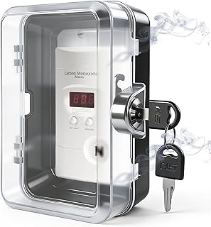 Carbon Monoxide Detector Lock Box with 2 Keys, Protective Enclosure for Natural Gas Leak Detector & CO Alarm, Maintains Sensitivity & Extends Detector Lifespan, for Home, RV (No Detector)