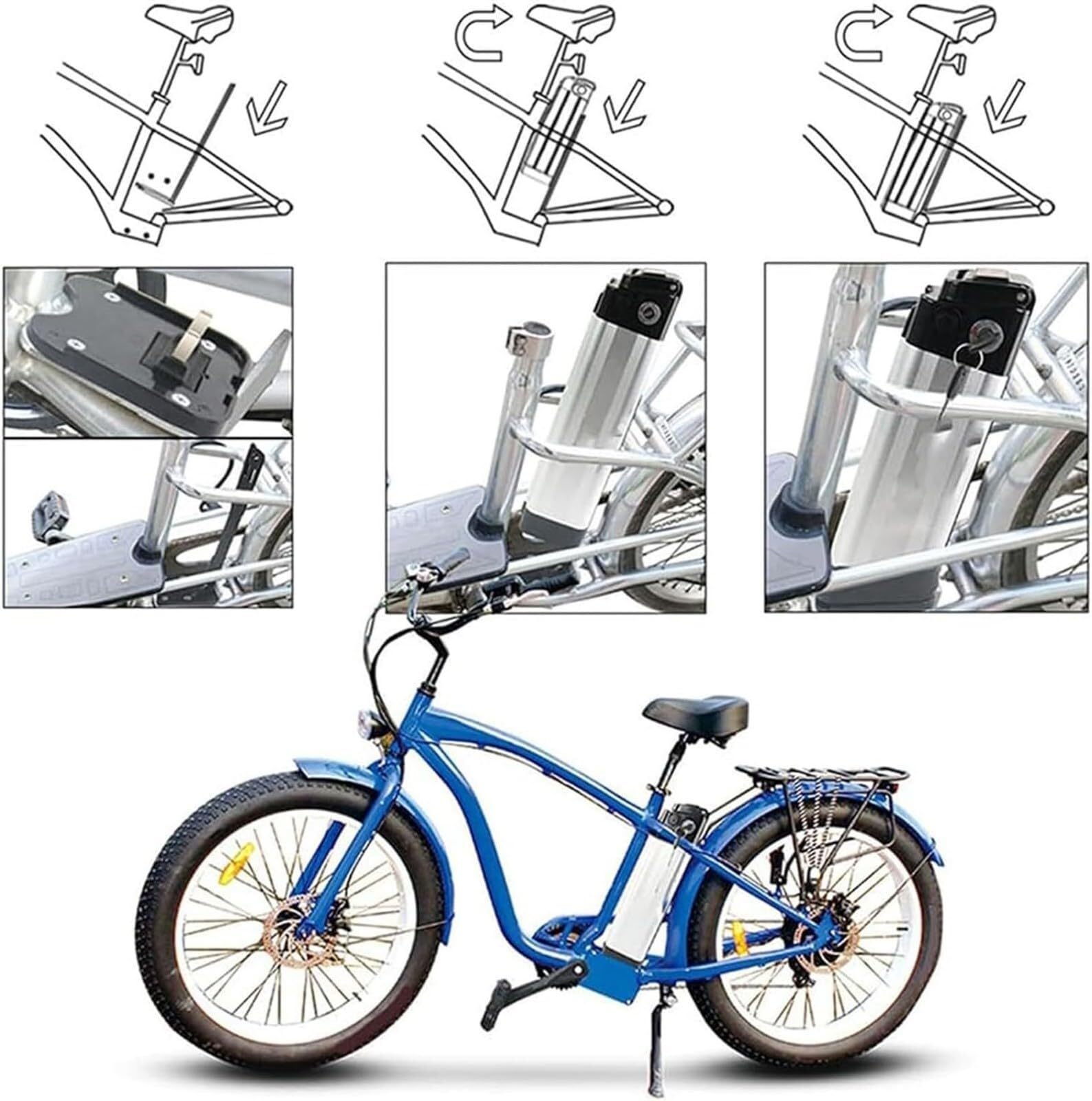 Amazon.co.jp: E バイク バッテリー 折りたたみ式 内蔵電動