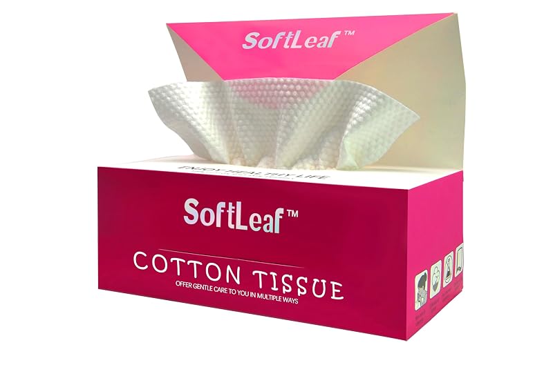 Toalhas descartáveis para o rosto SoftLeaf de algodão, 60 unidades
