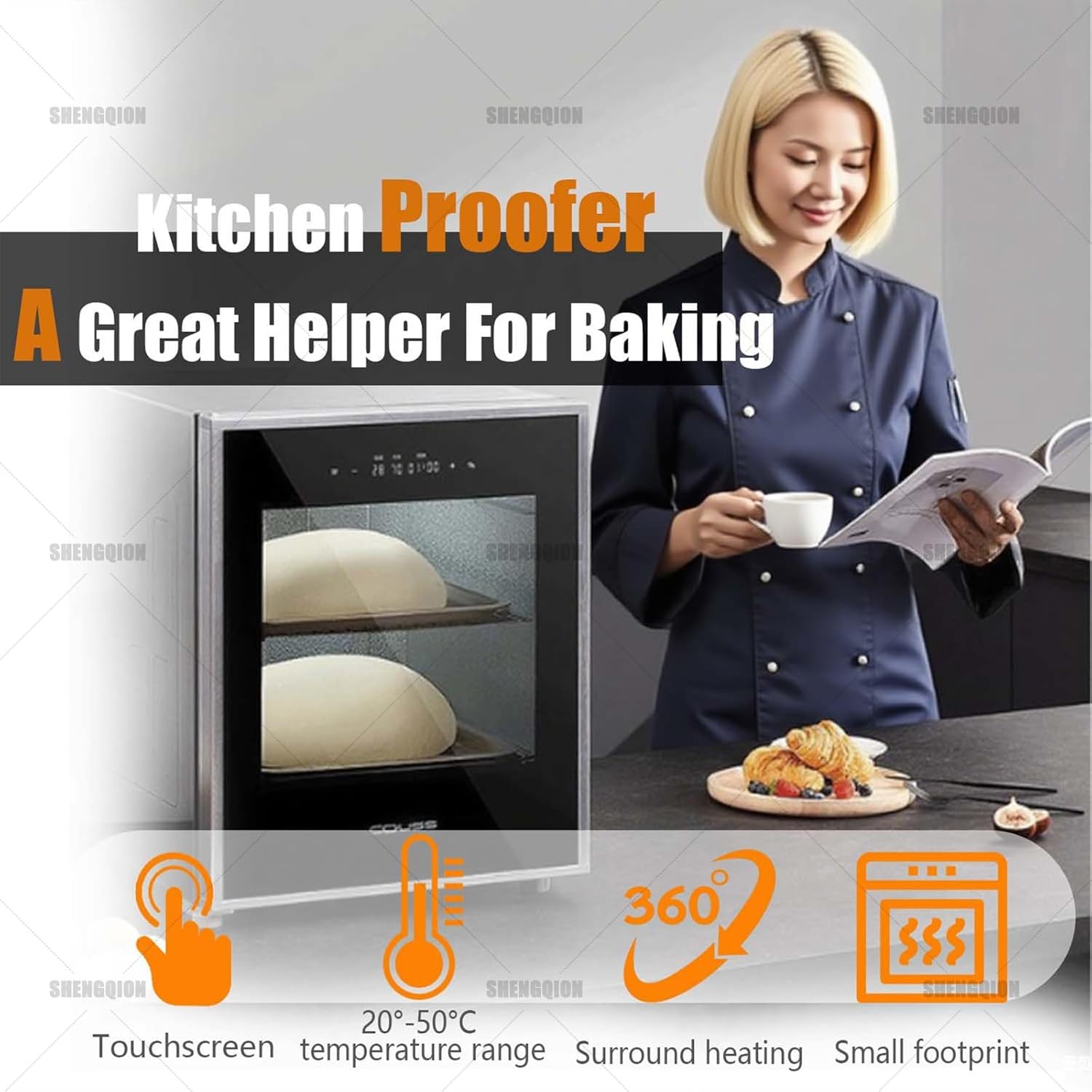 Professional 40L Electric Dough Proofer, Commercial Bread Fermentation Machine Featuring Temperature Control & Adjustable Humidity, Perfect for Sourdough, Pizza & Yogurt Making
