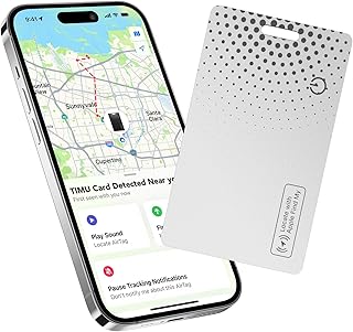 1-Pack Air Tracker Tag Wallet Tracker [Apple MFi Certified] (iOS Only) Bluetooth Tracker Smart Finder for Apple Find My, iPhone Card Wallet Finder, Wireless Charging, for Bags, Ke…