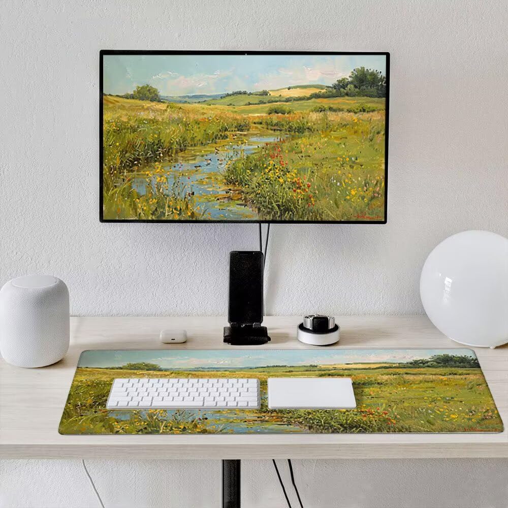 Duża podkładka pod mysz do gier XXL 1200 x 600 x 3 mm z zszytymi krawędziami, trwała antypoślizgowa podstawa z naturalnej gumy, zmywalna podkładka pod klawiaturę, nadaje się do gier, domu, biura
