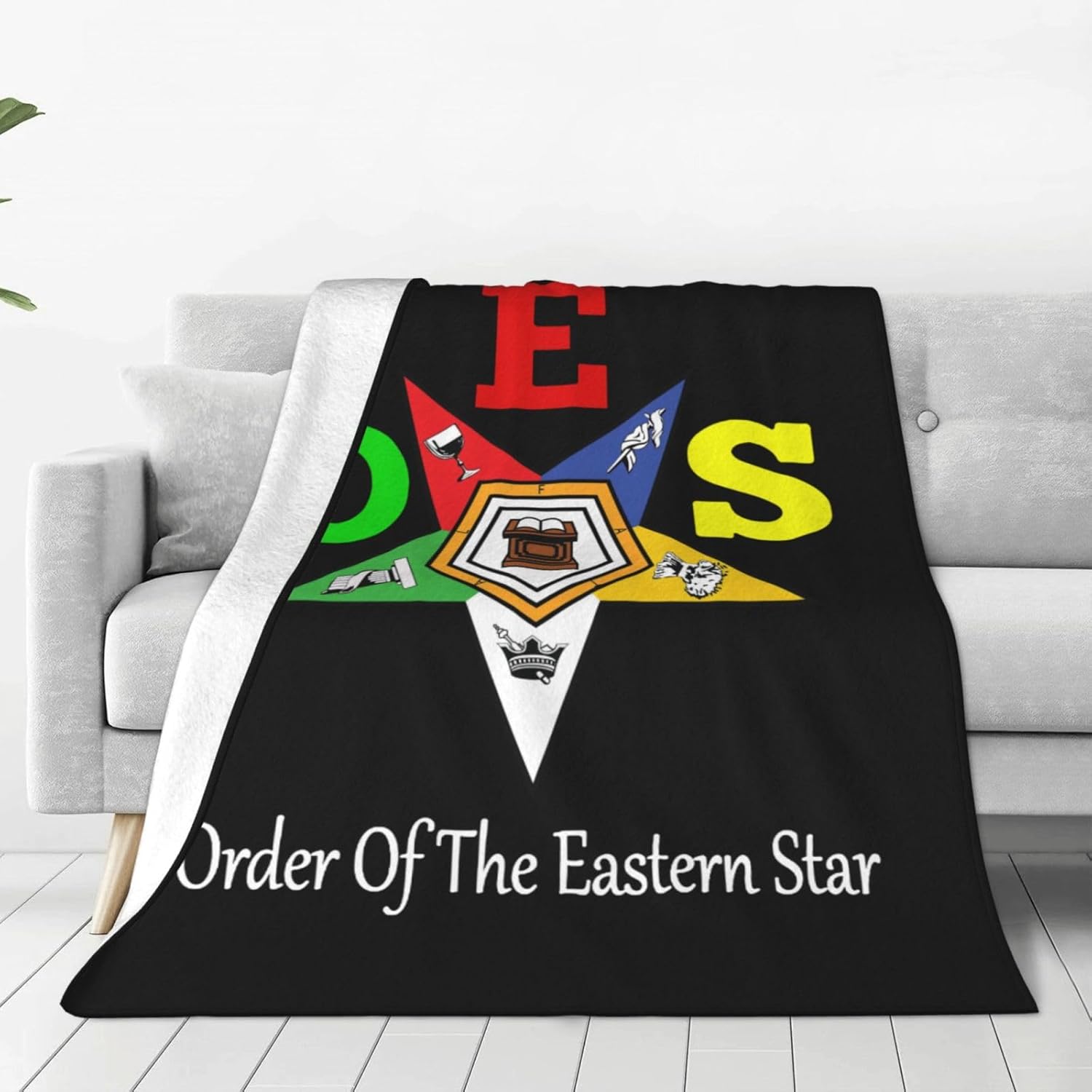 OES Eastern Star Throw Blanket Soft Cozy Fuzzy Blanket for Bedroom Sofa Bedding Camping 40"X30" Blanket