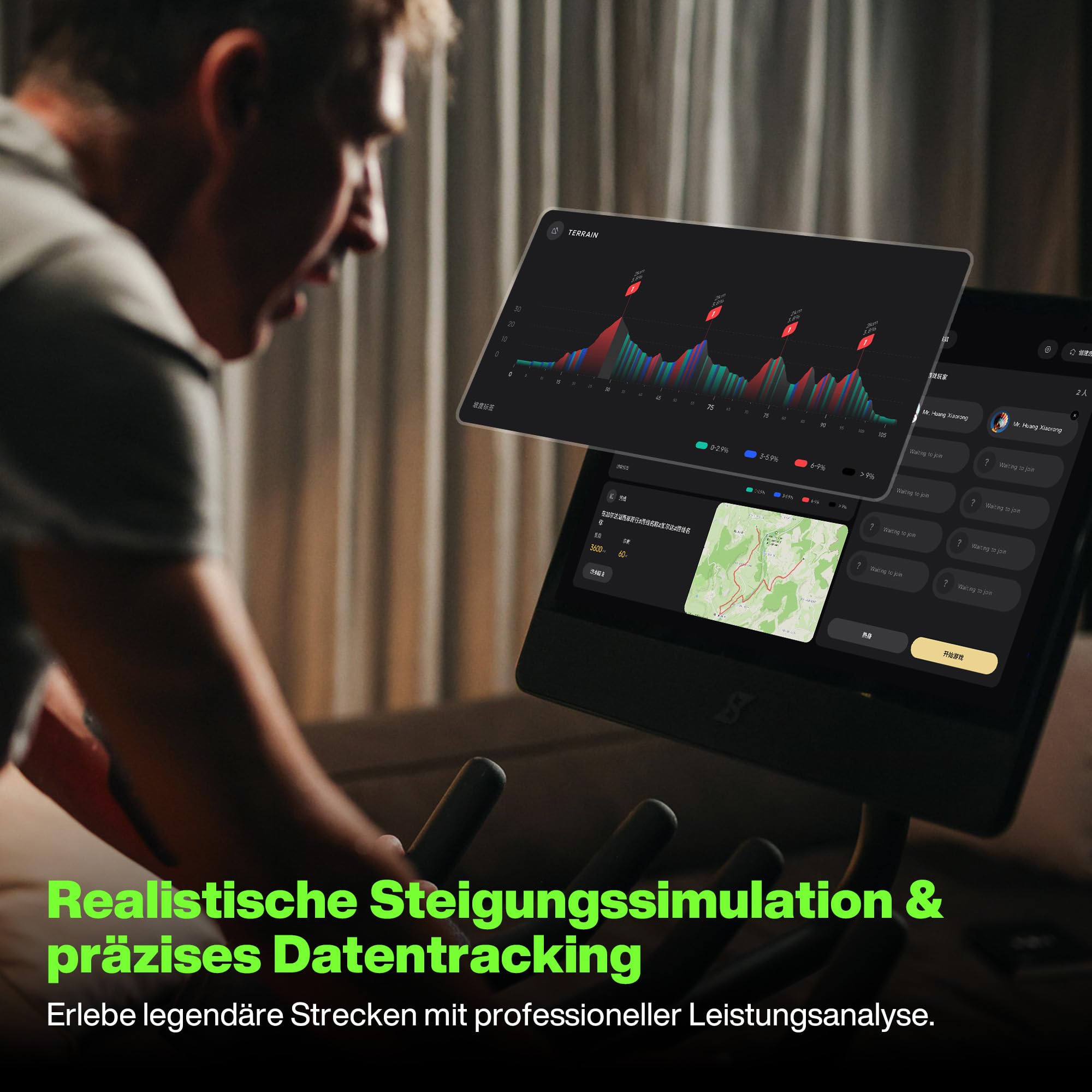 Speediance VeloNix Heimtrainer Fahrrad – Smart Bike mit Steigungs-/Gefällesimulation, 2300 W Powertrain, ±1% Watt-Genauigkeit, 21,5-Zoll Touchscreen, App-Konnektivität