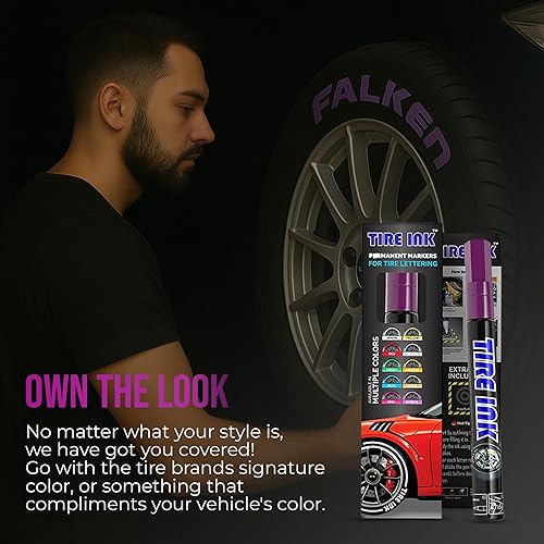 Miniatura 7 de Bolígrafo de pintura de neumáticos de color morado, bolígrafos de pintura permanente impermeables para letras de rueda de automóvil, seguro