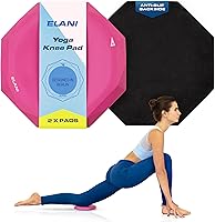 Vista 1 de ELANI Rodillera (paquete de 2) – Soporte de pilates extra grueso y cómodo – Jaleas de yoga rosas – almohadilla de rodilla de yoga extra gruesa