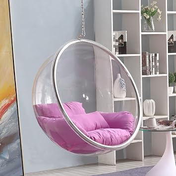 Hanging Ball Transparent Bubble Chair, Hemispherical Chair, Hanging Chair, Acrylic Net, Red Hanging Basket, Bird Nest Swing