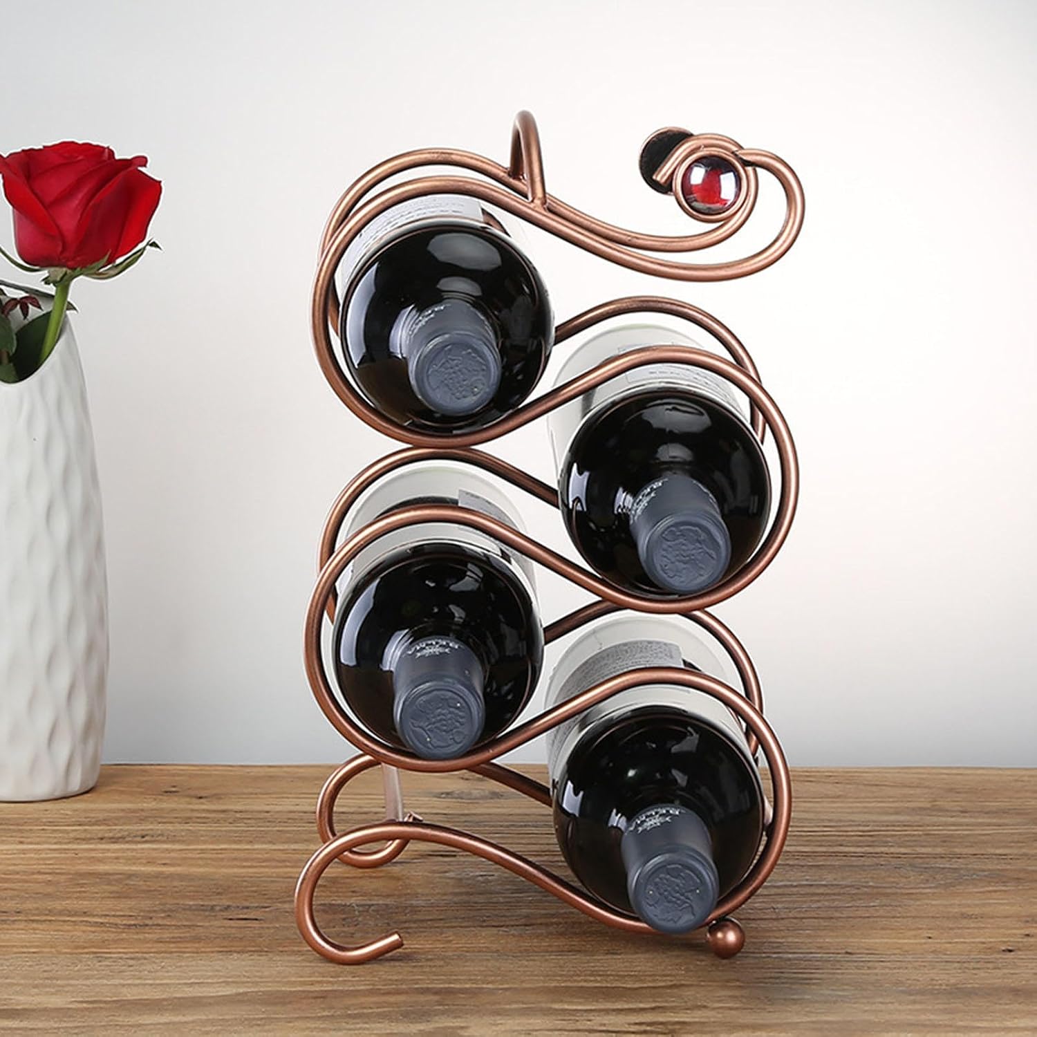 Wine Rack Racks Free Standing for Cupboard Fridge Slim Wall Mounted Wooden Small Bottle Storage bar Table Drinks Cabinet Narrow Metal Wine Rack,B
