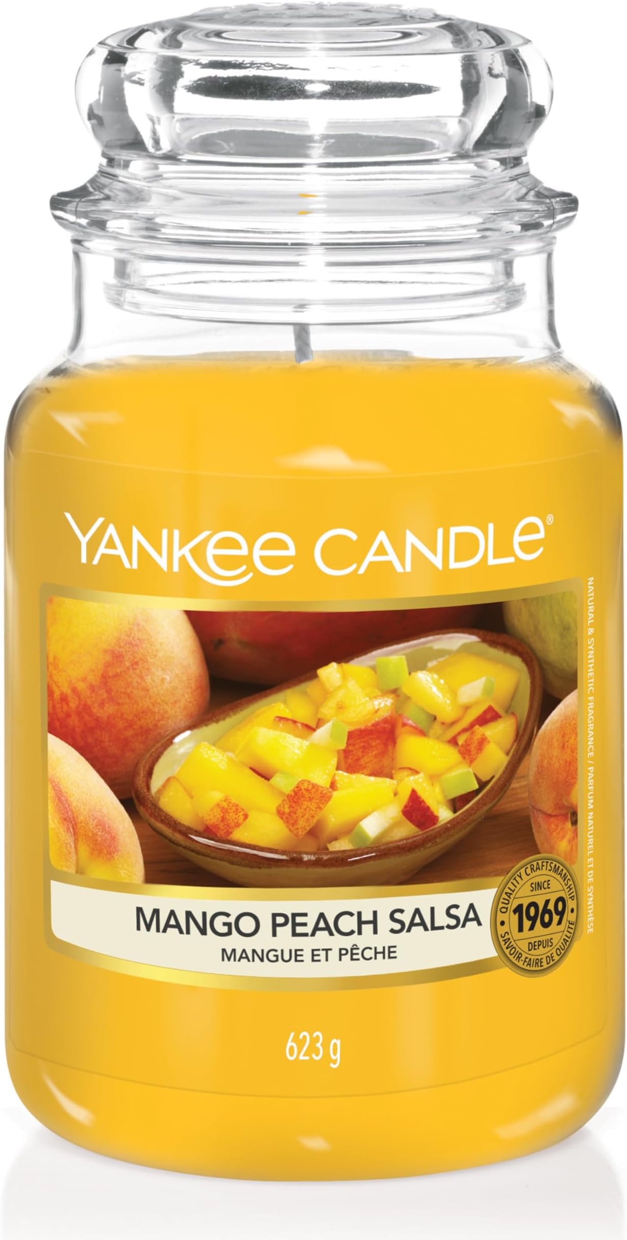 Yankee Candle Scented Candle | Mango Peach Salsa Large Jar | Burn Time: up to 150 Hours | Perfect Gifts for Women