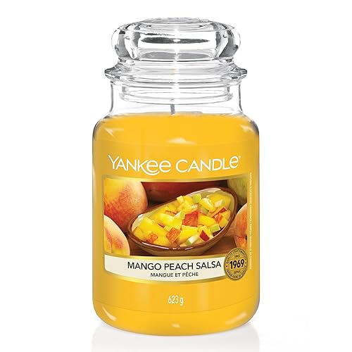 Yankee Candle Candela profumata in giara grande | Salsa di mango alla pesca | Durata Fino a 150 Ore | Regali per donne