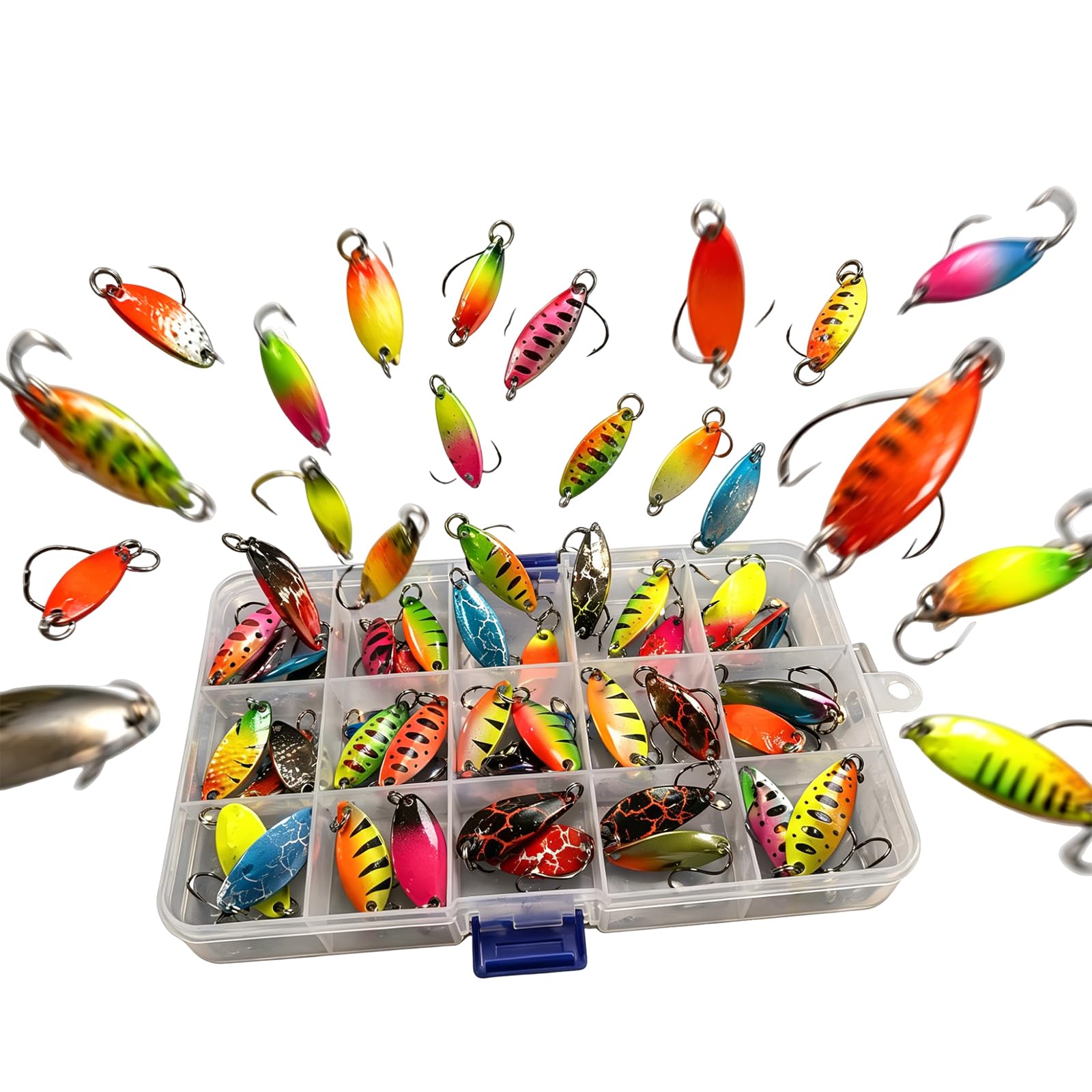 Juego de señuelos de Metal con Lentejuelas Multicolor, 38 Uds.,