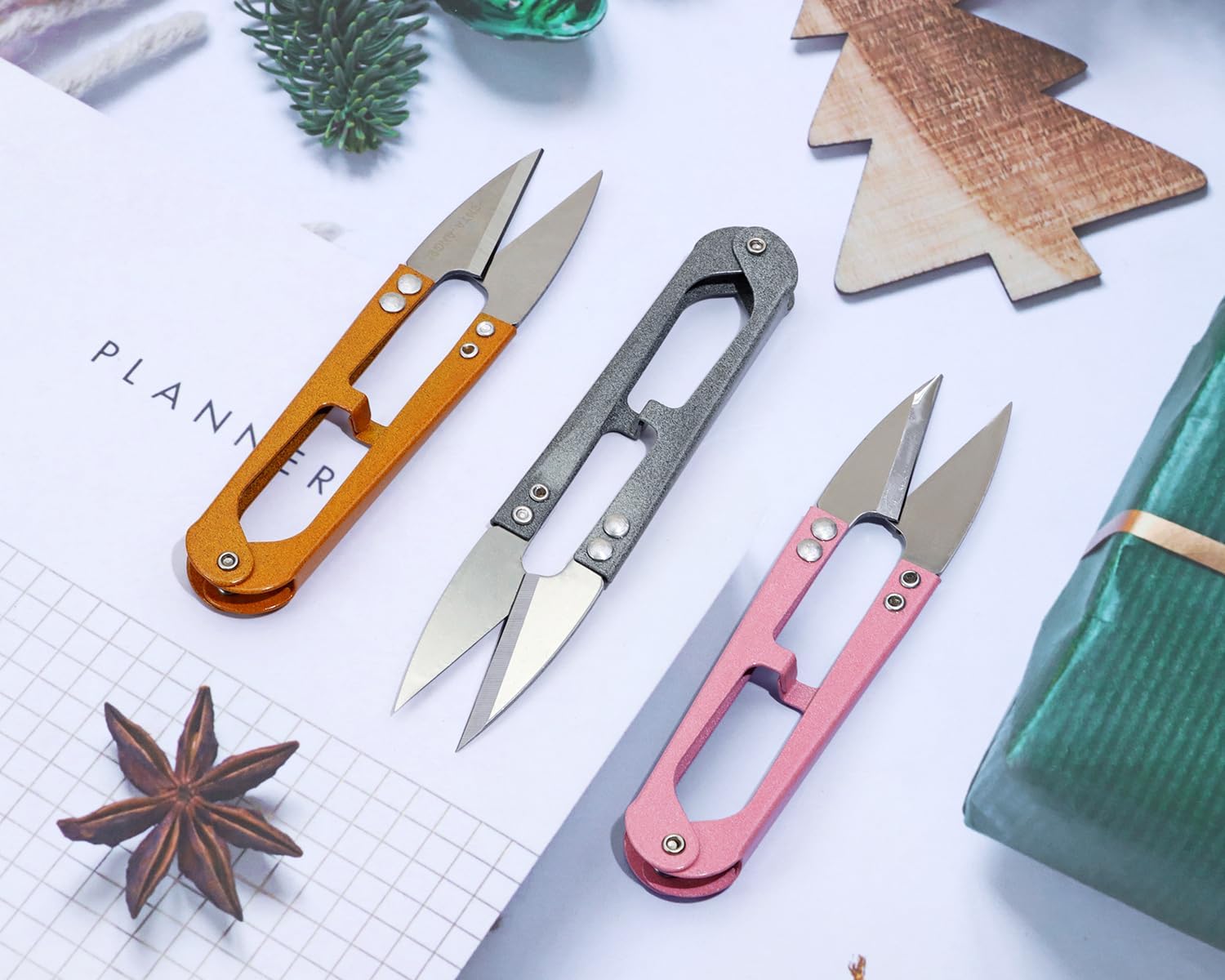 Penta Angel 4.1inch Sewing Scissors Yarn Thread Scissors Mini Small Snips Trimming Nipper - Great for Stitch,DIY Supplies (3PCS, Multicolor)