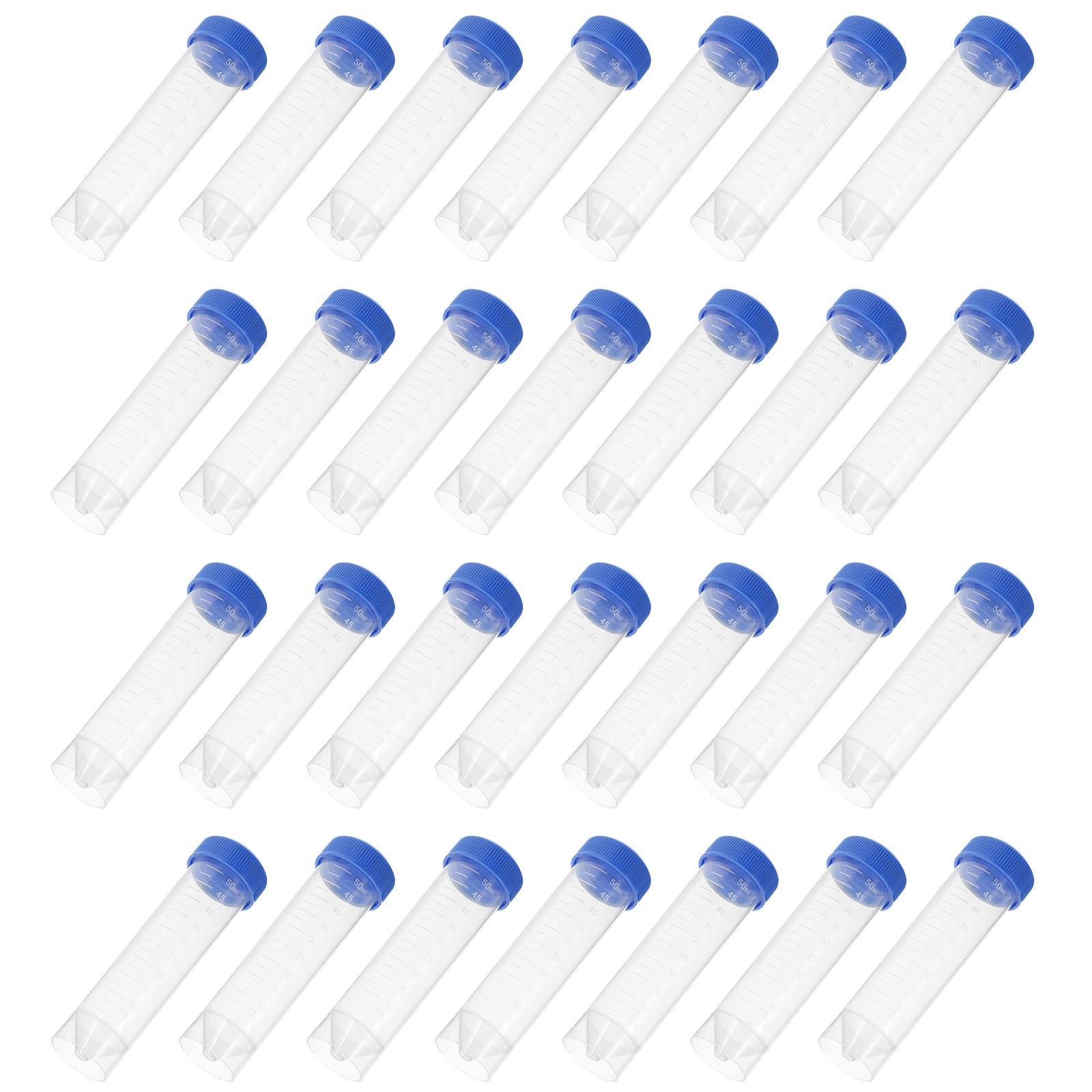 Provette da Centrifuga da 50 Ml con Tappo a Vite Set da 50 Pezzi Provette da Laboratorio Leggere e Sigillanti per Campioni Adatte per Biologia e Chimica